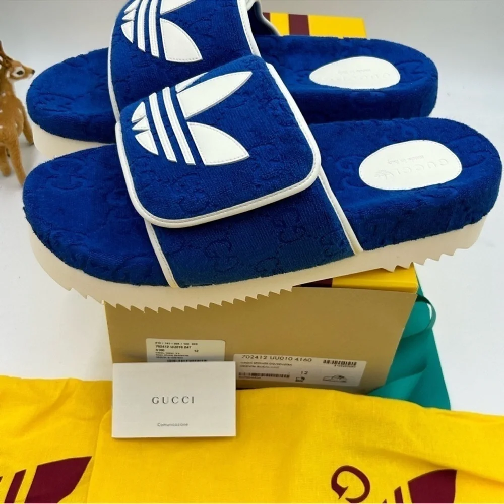Men’s Gucci X Adidas slide sandal size 12 made in Italy - Picture 5 of 12